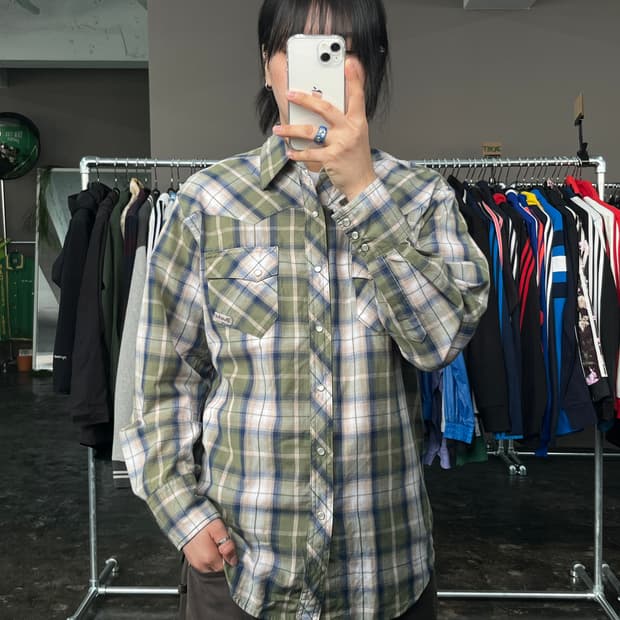랭글러 웨스턴 체크 셔츠