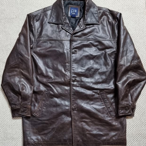 올드갭 old gap 레더 카코트 다크 브라운 L