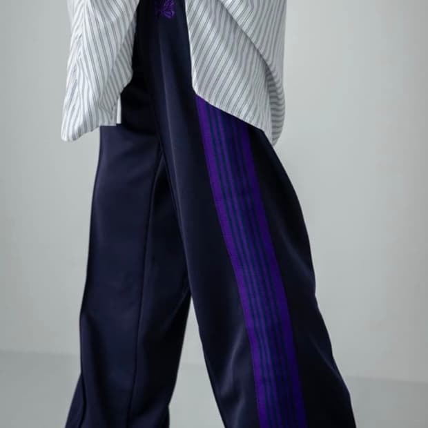 니들스 트랙팬츠 네이비x퍼플 S size