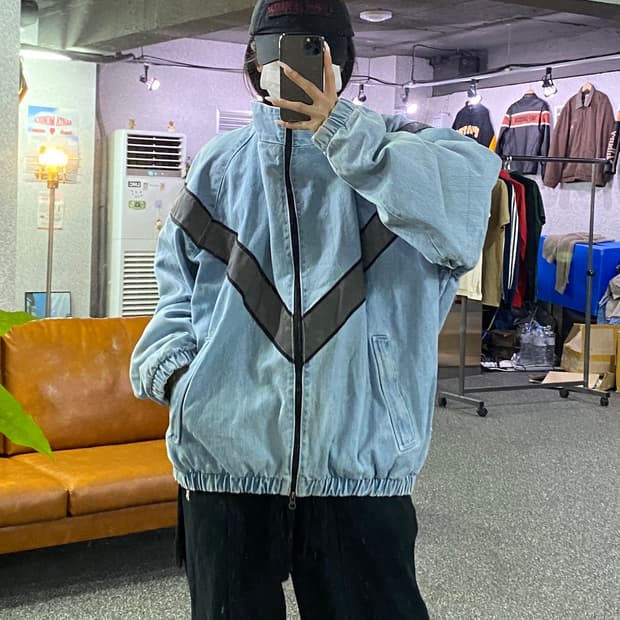어텐션로우 데님 블루종 자켓 B5057