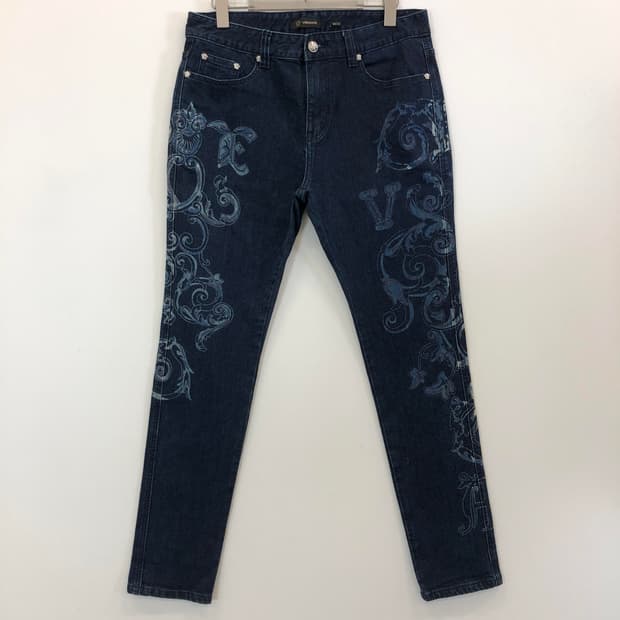베르사체 바로코 패턴 데님진 30-31 인치