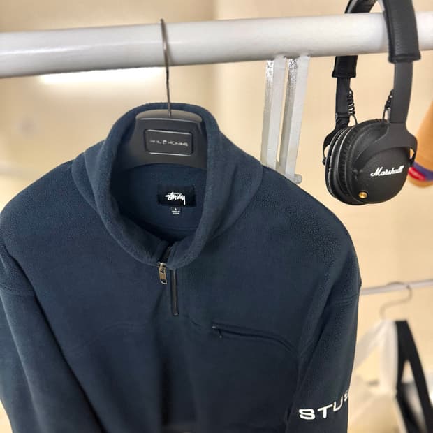 스투시 [20만구매.정품] 자수 플리스 하프집업 스웻셔츠 L(105)