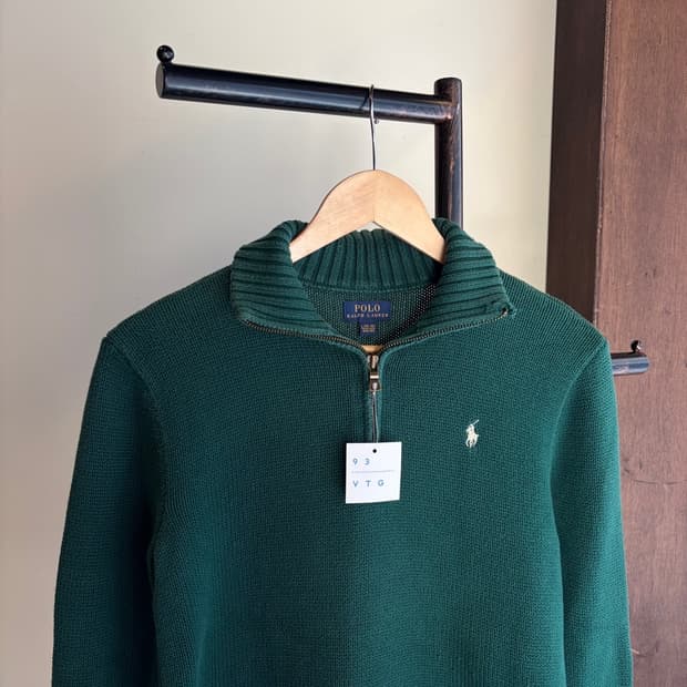 16118 - 폴로 랄프로렌 그린 반집업 니트