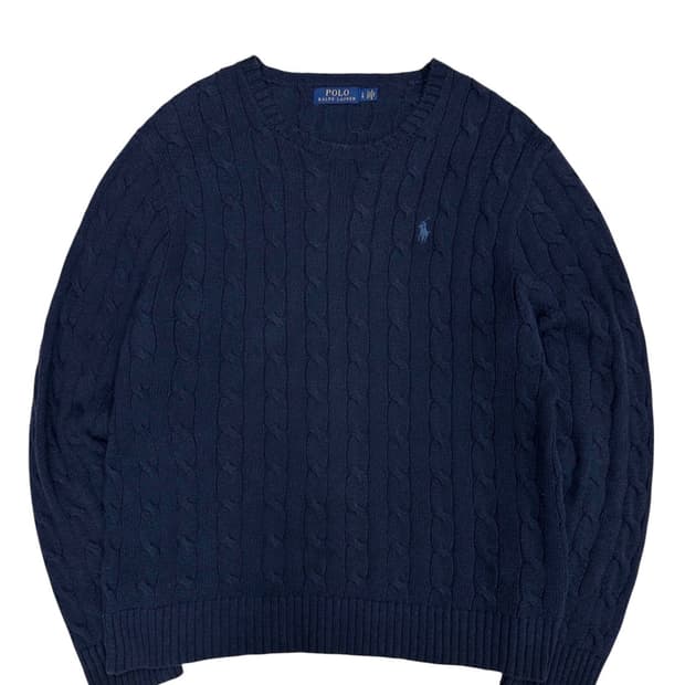 폴로 꽈배기니트 네이비 (L~XL)