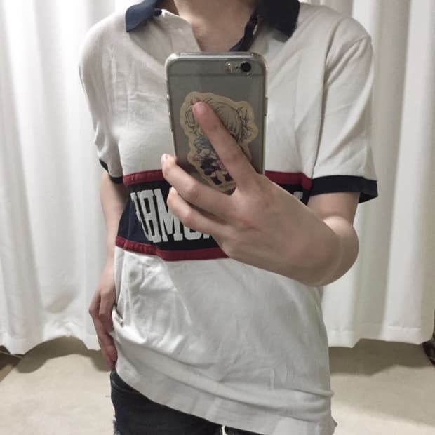 아베크롬비 화이트 네이비 럭비 st 카라 반팔 티