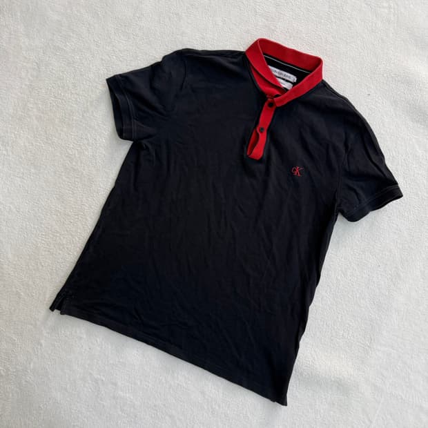 L 켈빈클라인 진 카라 반팔 티셔츠 0323T