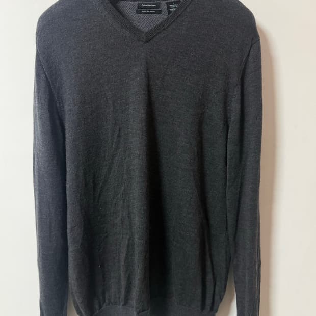 캘빈클라인 메리노 울 V넥니트 차콜 L
