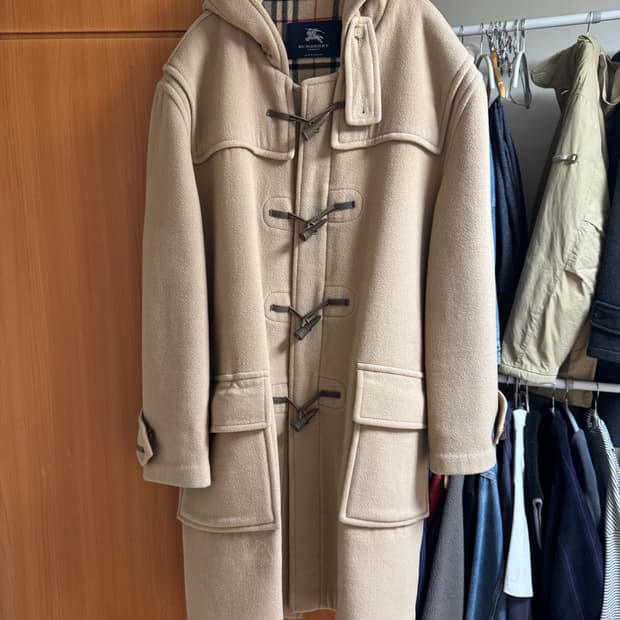 버버리 울 더플코트 베이지