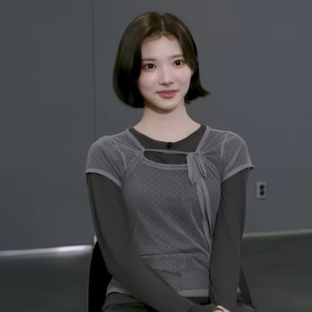 팬시클럽 도트 레이어드 롱슬리브 그레이