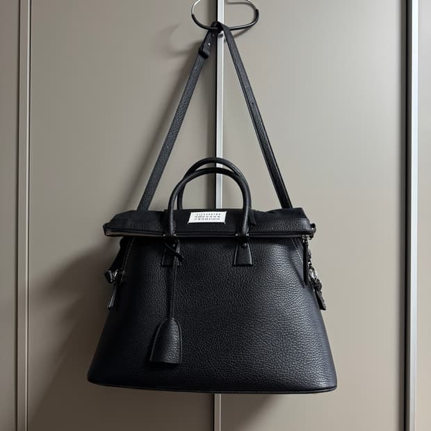 메종 마르지엘라 5AC 클래식 블랙 라지 토트백