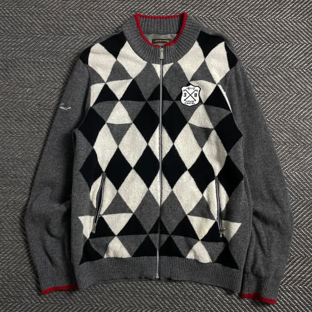 루이 까스텔 아가일 체크 패턴 니트 집업o 4700