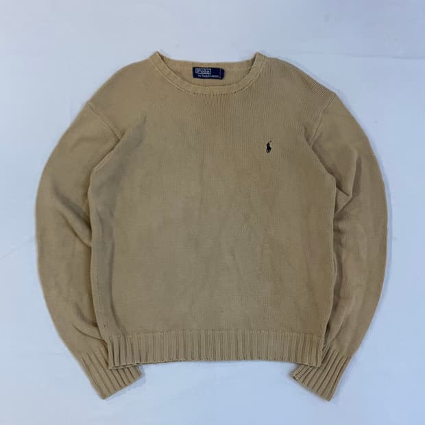 90s 폴로 랄프로렌 베이지 탄 코튼 니트