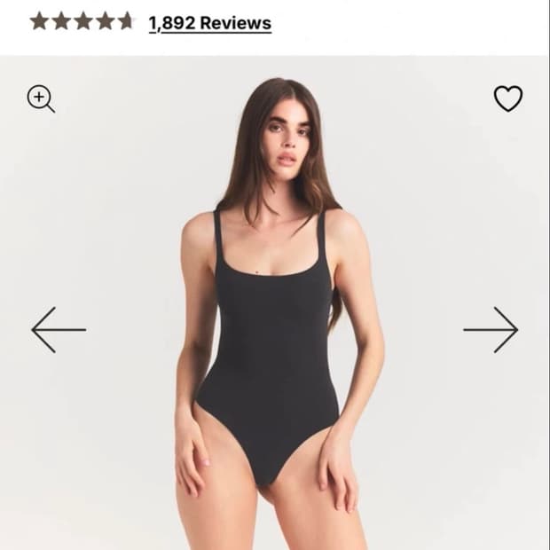 스킴스 스퀘어넥 바디수트 오닉스 xs