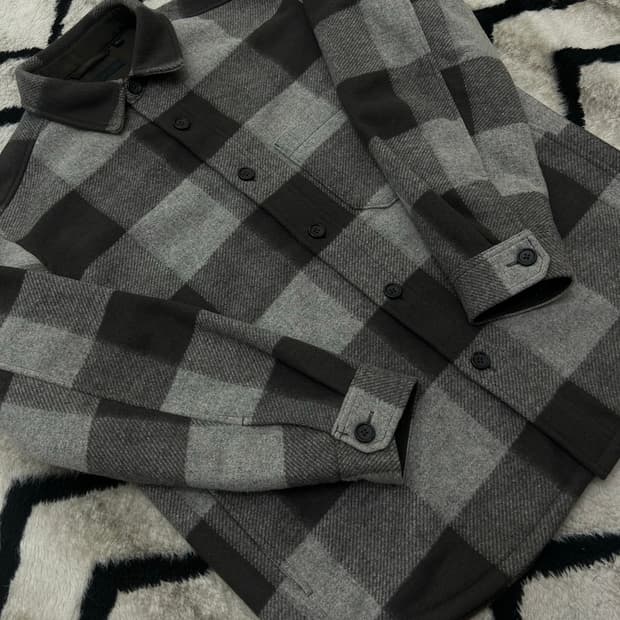 [XL]유니클로 블록 헤비 체크 울 셔츠자켓
