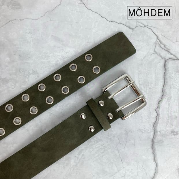 [Unisex] 말차라떼 더블 아일렛 벨트