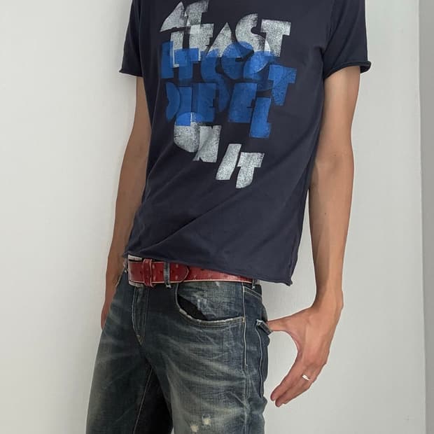 Textured damage diesel short sleeves