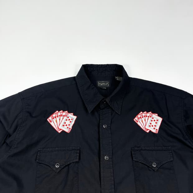 VTG 빈티지 원카드 블랙 반팔셔츠 (XL)