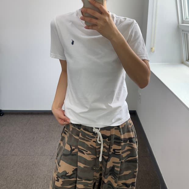 Polo 폴로 네이비 포니 화이트 반팔