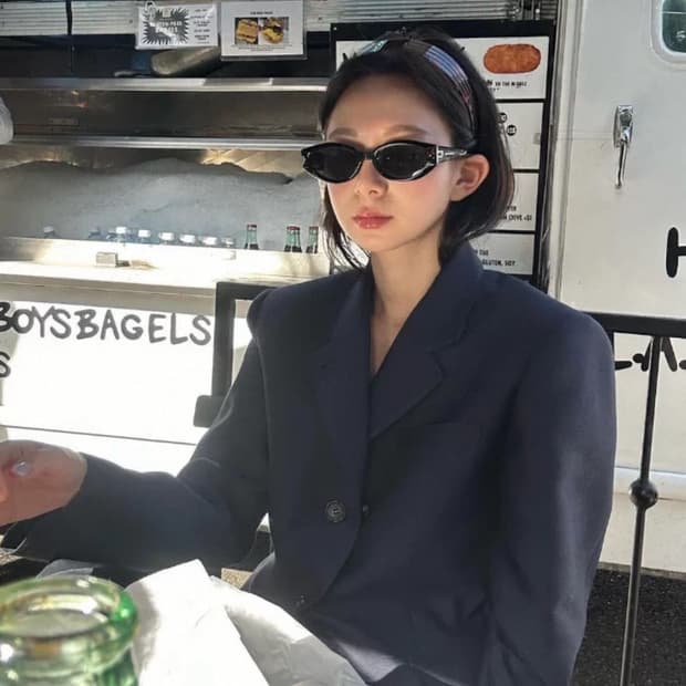 FARVEN 파르벵 울 실크 자켓 네이비 S (미사용품)