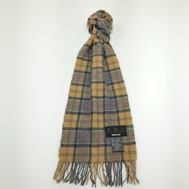 MX243 바버 브라운 타탄체크 램스울 목도리 머플러