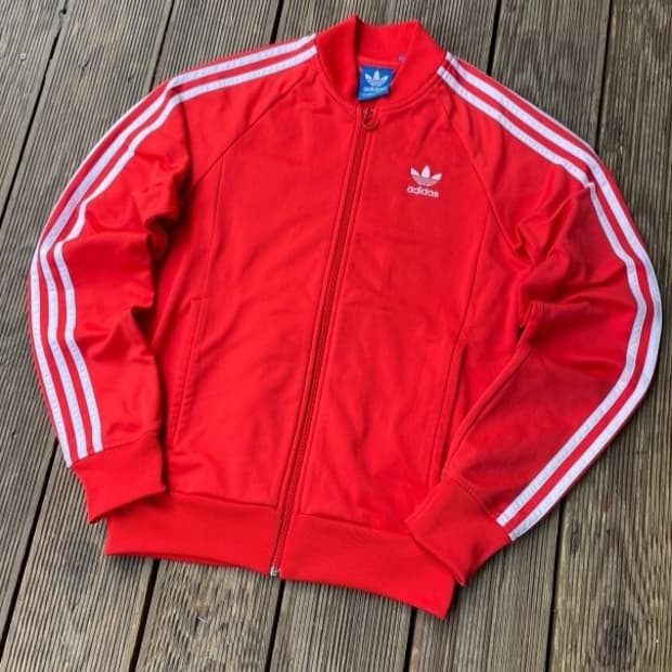 아디다스 레드 빨강 트랙탑 져지집업 85~90