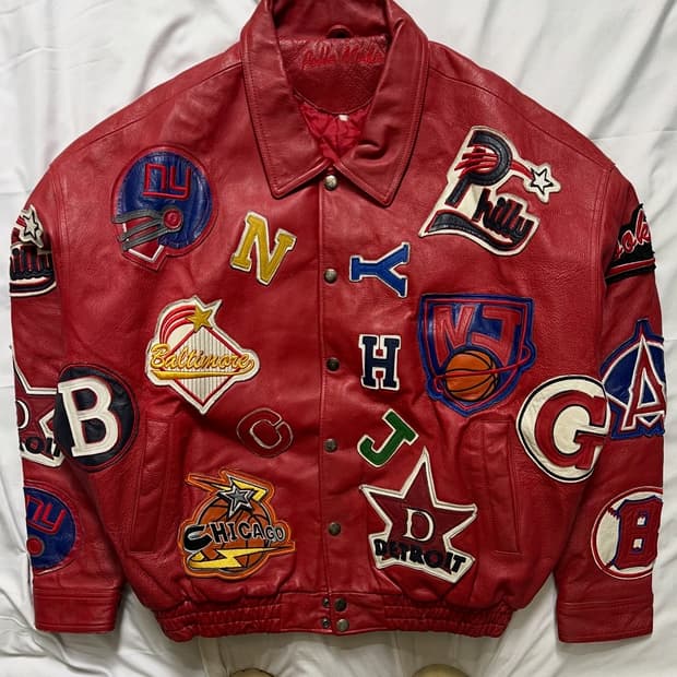 펠레펠레 올스타 패치 가죽자켓