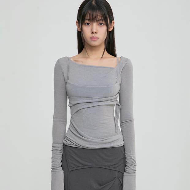 플레어업 레이어드 롱슬리브 그레이