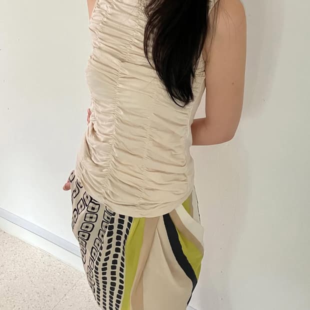 (빈티지) HIROKO BIS shirring top
