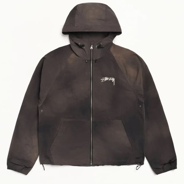 스투시 비치 쉘 웨이브 다이 블랙 L