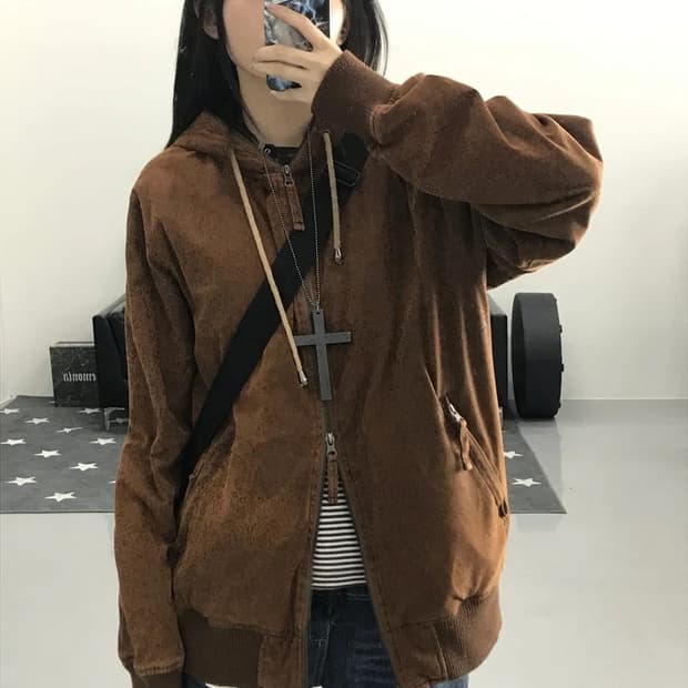 트릭시 00’s 빈티지 퍼안감 후드집업 자켓