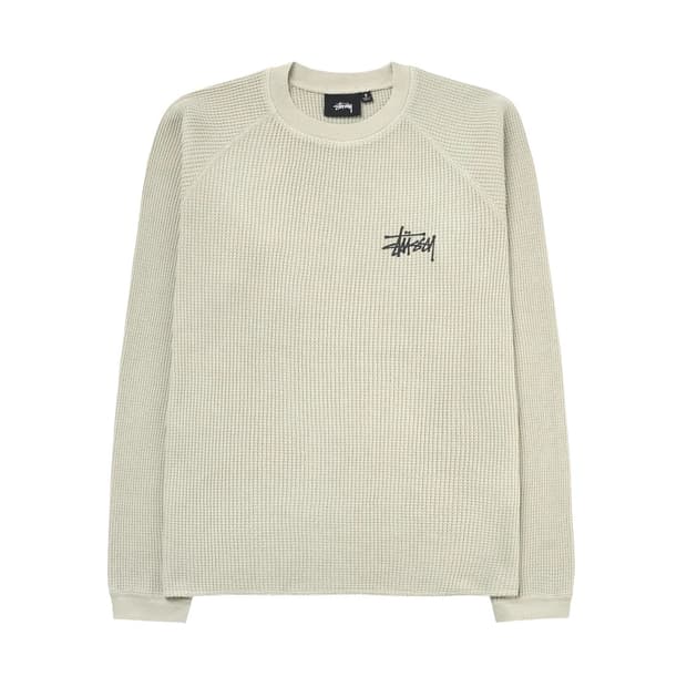 스투시 래글런 써멀 롱슬리브 크루 본 L