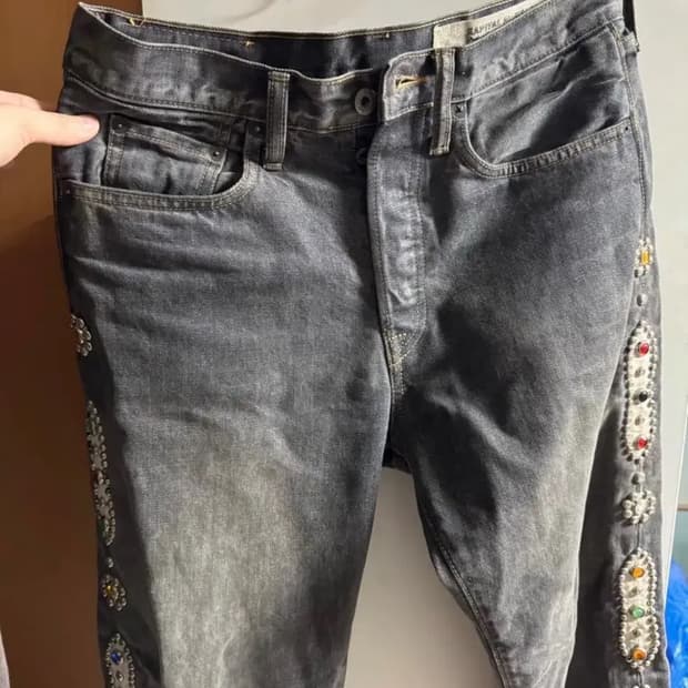 급처) 캐피탈 14온즈 데님 5P 몽키 시스코 잼스톤 팬츠 블랙 (30)