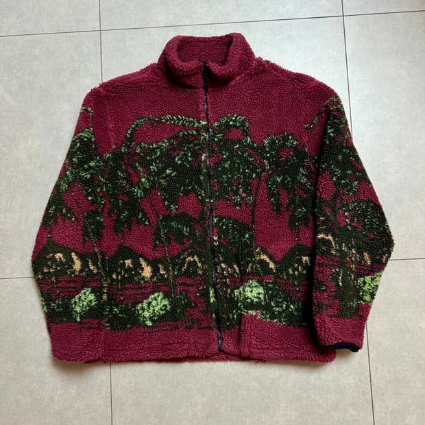 스투시 하와이안 플리스 자켓 L