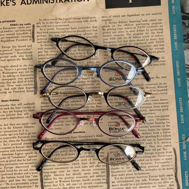 [픽키-712] 보니아 BONIA 빈티지 메탈 오벌 안경테 데드스탁