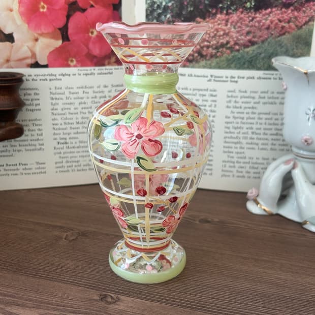 핸드페인티드 미국 빈티지 화병 꽃병 