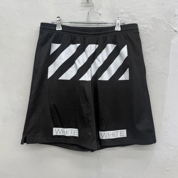 오프화이트 디아고날 메쉬 쇼츠