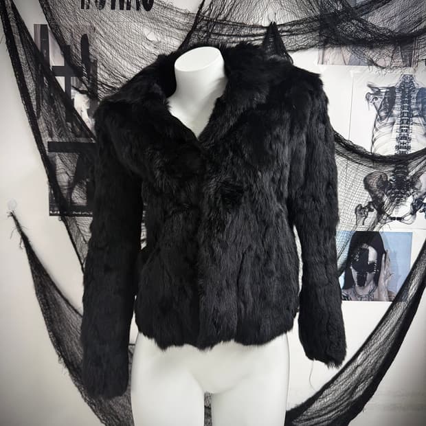 Basic rabbit fur jacket