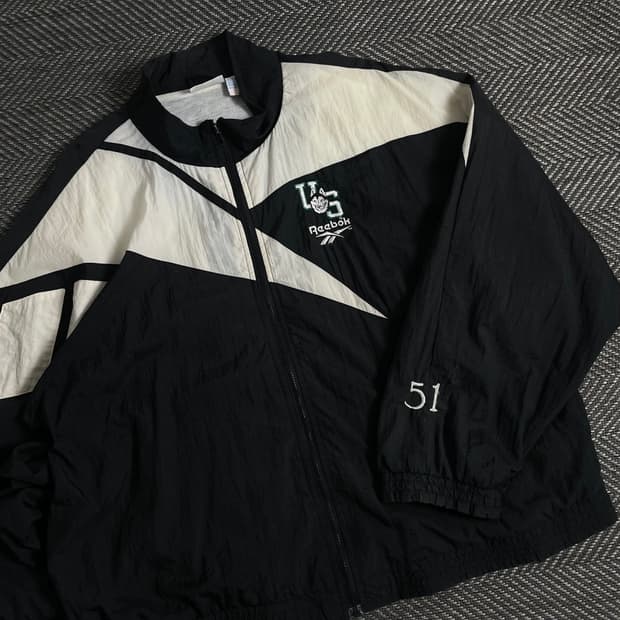 00s 리복 올드스쿨 박시핏 나일론 트랙자켓y 3453