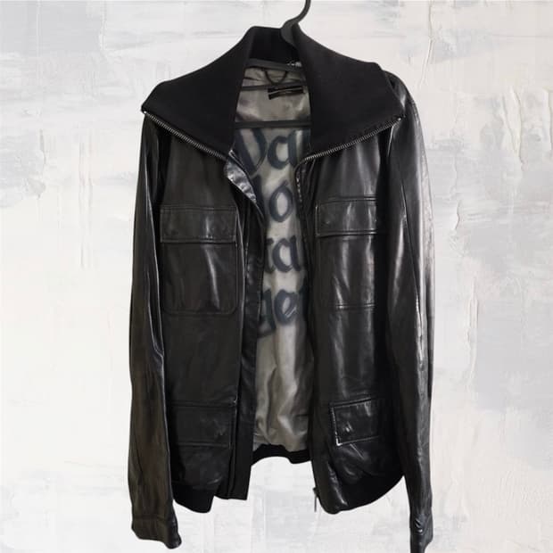 디젤 블랙 골드라인 양가죽 자켓 L