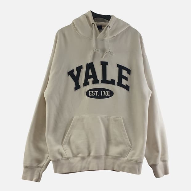 YALE 크림 남자 후드티 M N8221