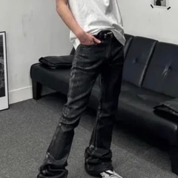 이현프로젝트 왁스 부츠컷 플레어 데님 새상품