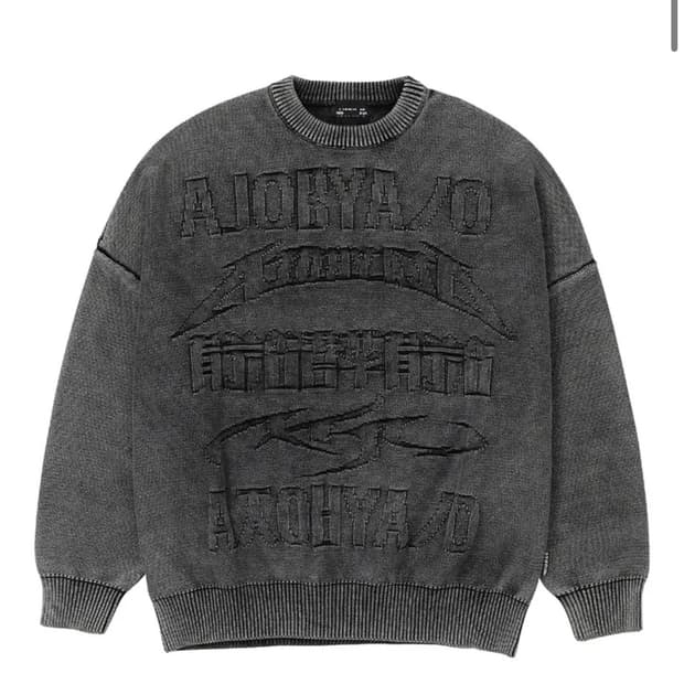 아조바이아조 니트 [PBA] Five AJO Logos Washed Sw