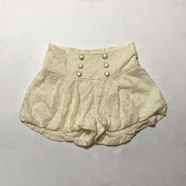 레이스 벌룬 큐롯 팬츠 아이보리