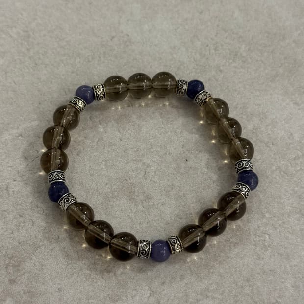 글라스 비즈 퍼플 포인트 팔찌