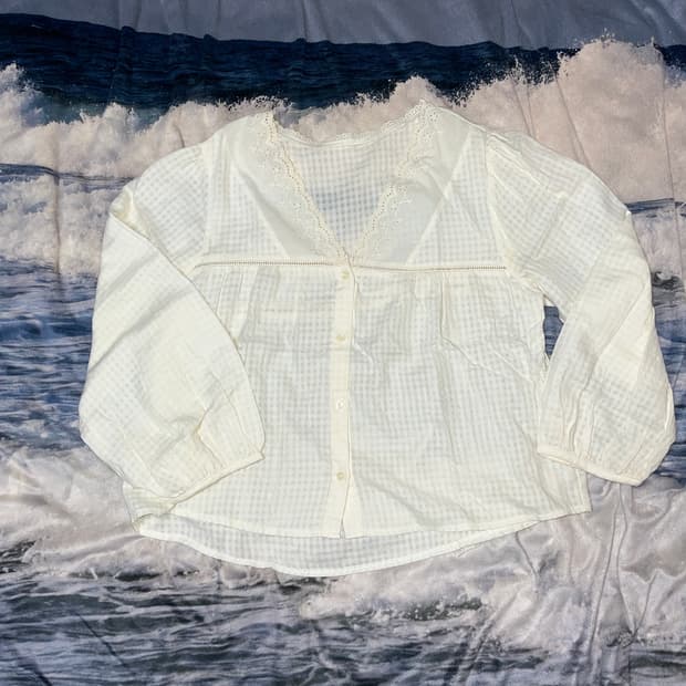 Japanese Vintage Ivory Frill Cardigan