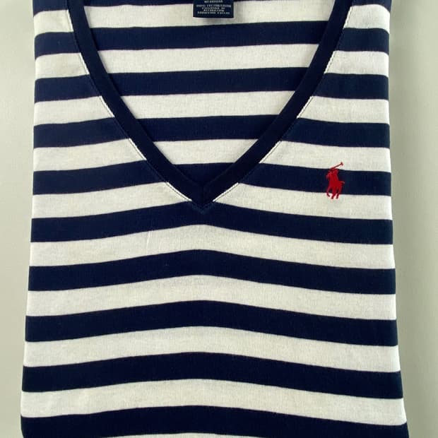 폴로 랄프로렌 브이넥 반팔 니트 L