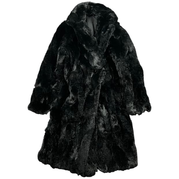 Vintage 토끼 털 리버시블 퍼 코트 