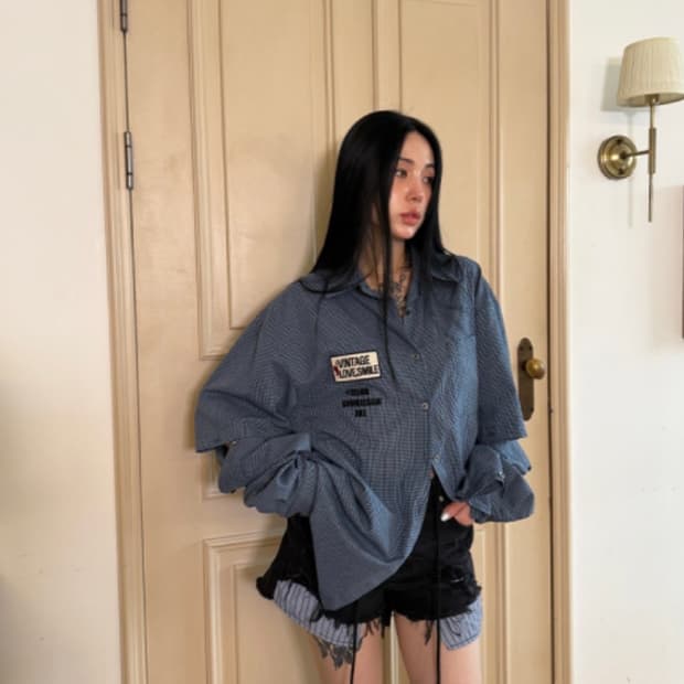 더미스테리어스호텔 투웨이 체크 셔츠