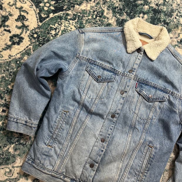 Levis Premium Big e 리바이스 프리미엄 쉐르파 데님 자켓