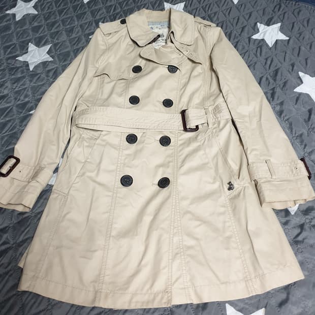 티니위니 슬림핏 벨티드 트렌치코트 베이지 (F)